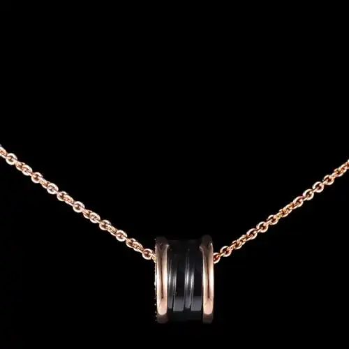 bvlgari(宝格丽) #18k玫瑰金黑陶瓷项链