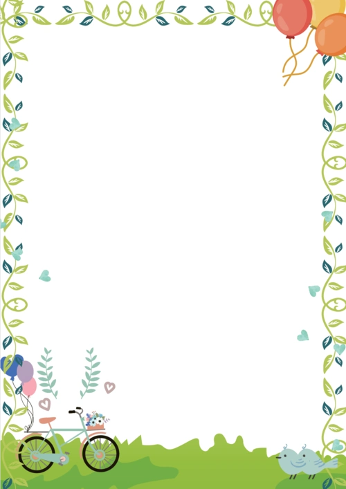 word模板:小清新绿色场景ai信纸背景模板