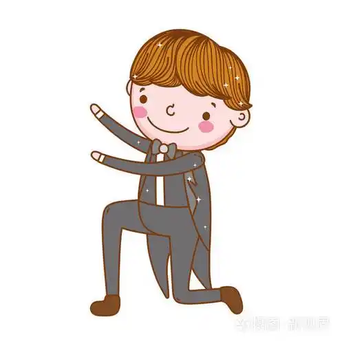 新郎婚礼男可爱卡通插图平面设计