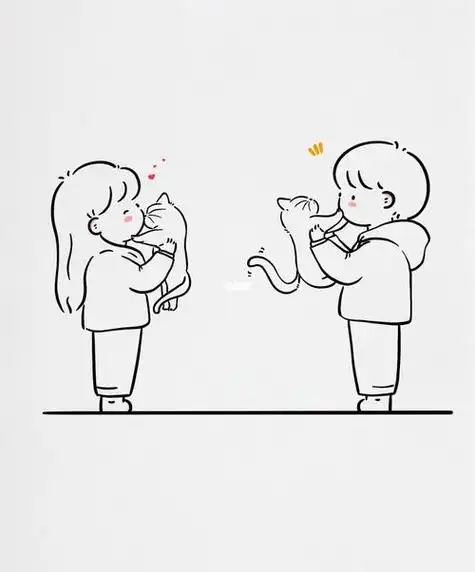 头像情侣手机壳图案设计漫画定制照片手绘情侣简笔画情侣甜蜜瞬间78动