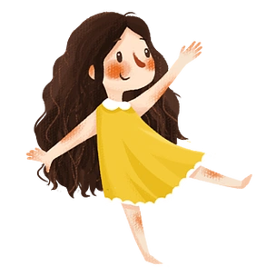 跳舞的小女孩卡通png素材