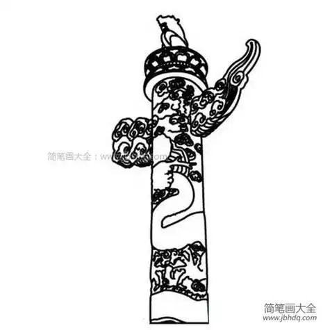 简笔画天安门龙柱