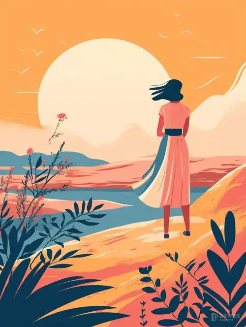 插画中的色彩明亮而鲜艳