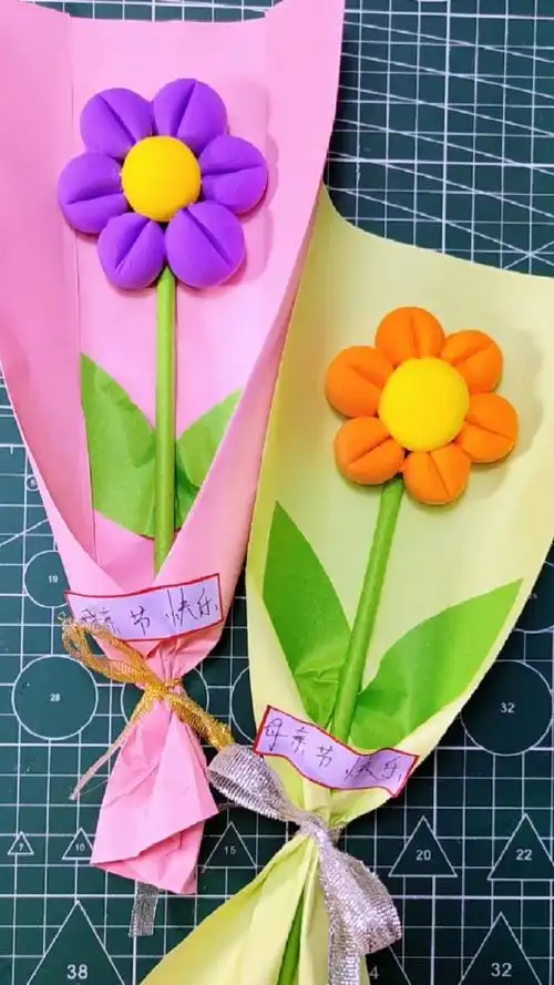 趣味小手工 用黏土做一束花 送给辛苦的妈妈