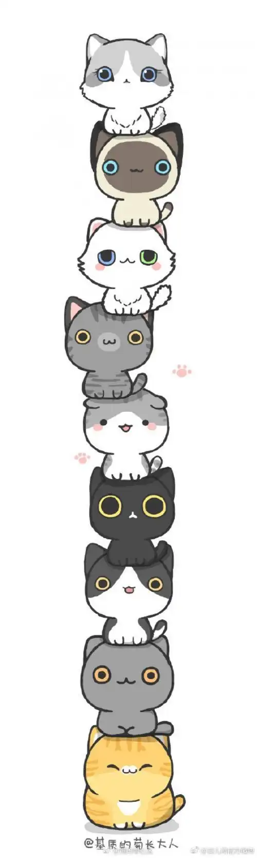 可爱小猫咪简笔画猫咪 简笔画教程 手绘 卡通图案 插画卡通可爱简笔画