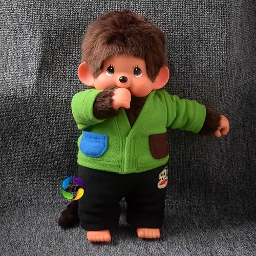 6015蒙奇奇 45cm蒙奇奇娃娃衣服可换的萌奇奇mengqiqi毛绒梦琪琪