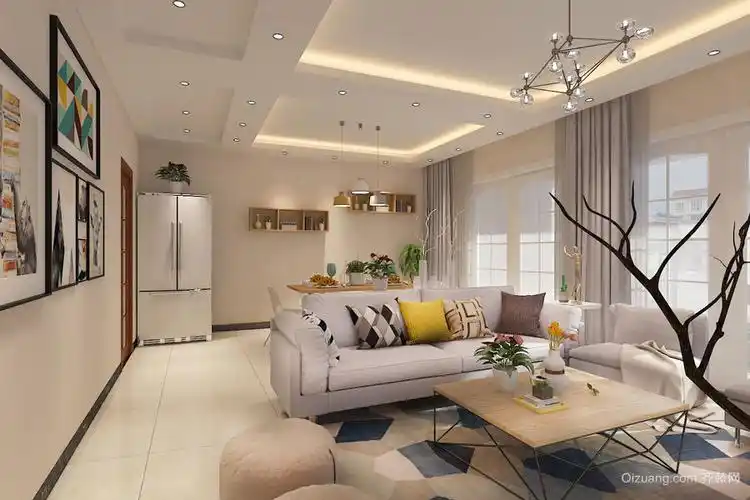 大户型现代客厅吊顶造型图片