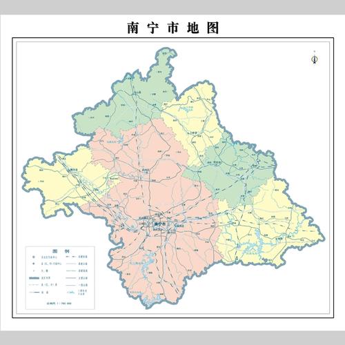 南宁市地图电子版设计素材文件