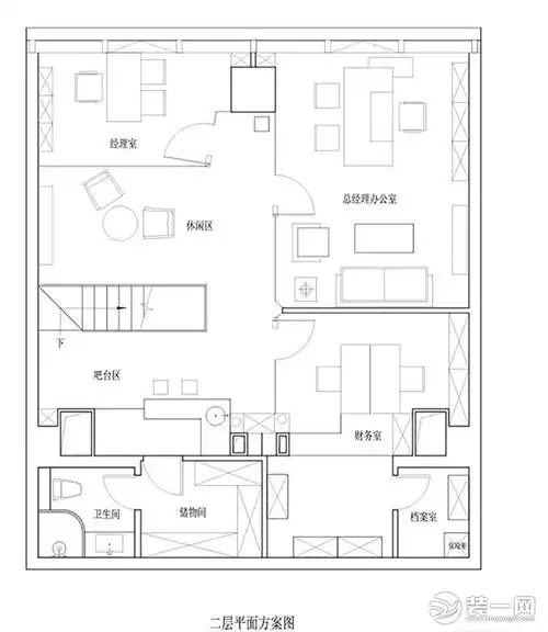 布料公司200平办公室办公室设计平面图