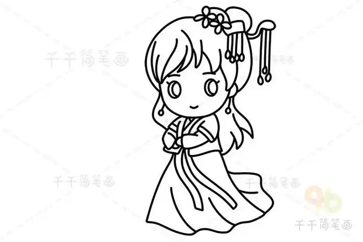 怎么画女孩简笔画古装女孩的简笔画flash手绘古代少女简笔画怎么画呢