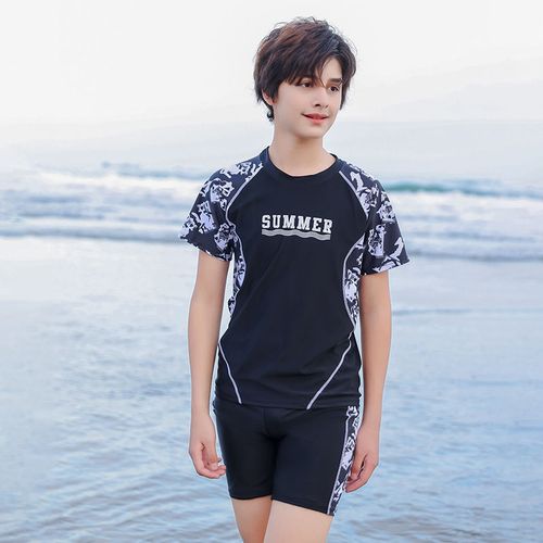 男童中大童大码学生分体泳装胖童青少年男孩泳裤儿童泳衣