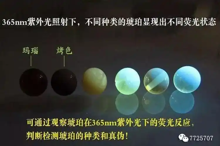 7张图片教会你,"紫光灯"鉴别琥珀真假的方法!