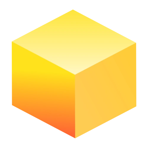 黄色渐变卡通正方形盒子矢量元素