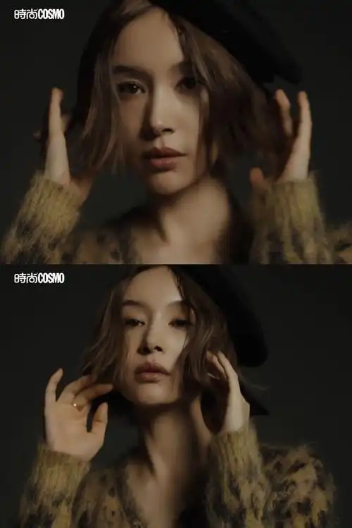 王子文时尚cosmo八月刊封面##王子文短发豹纹封面大片