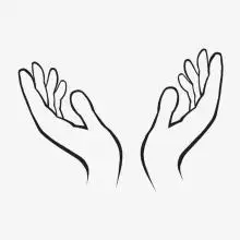 双手合十简笔画向上托举