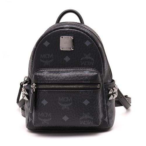 mcm/tark系列女士经典logo印花侧边铆钉双肩包迷你龙年奢饰品潮牌 mm