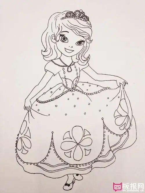 简单的小公主简笔画几笔就能跳舞的公主简笔画图片一甜美可爱的小公主