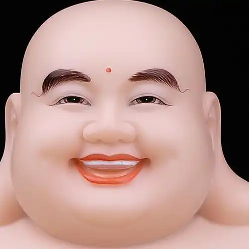 弥勒佛笑菩萨汉白玉石雕佛像大肚笑口摆放居家摆件