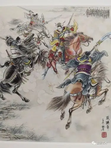 盛鹤年绘《三国演义工笔精绘本》选页欣赏_国画艺术_零二七艺考