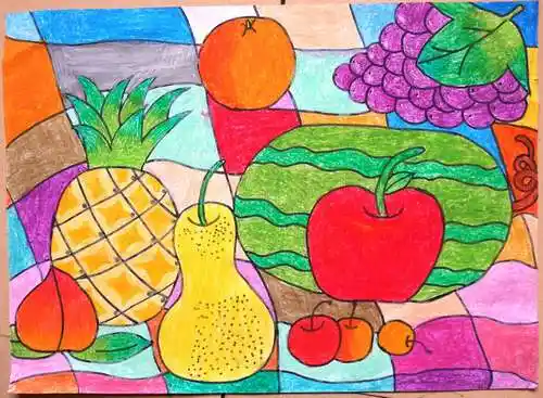 《美味的水果》/少儿绘画作品/儿童画/网络美术馆_中国少儿美术教育网