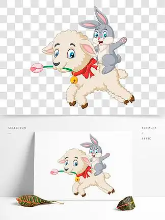 卡通快乐 i> i>兔 /i> /i> i> i>子 /i> /i>骑 i>羊 /i>