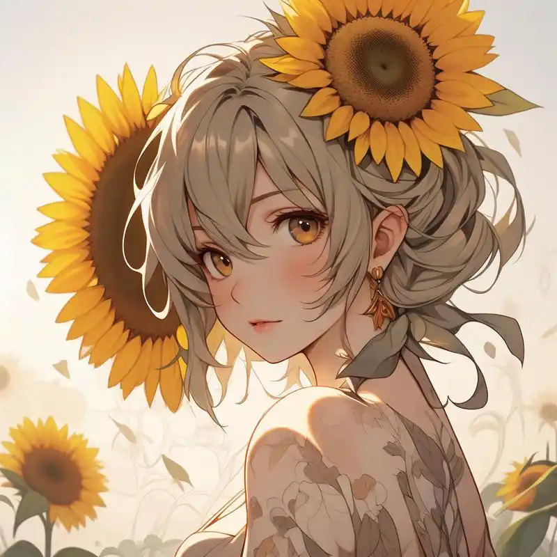 97唯美向日葵美女头像95