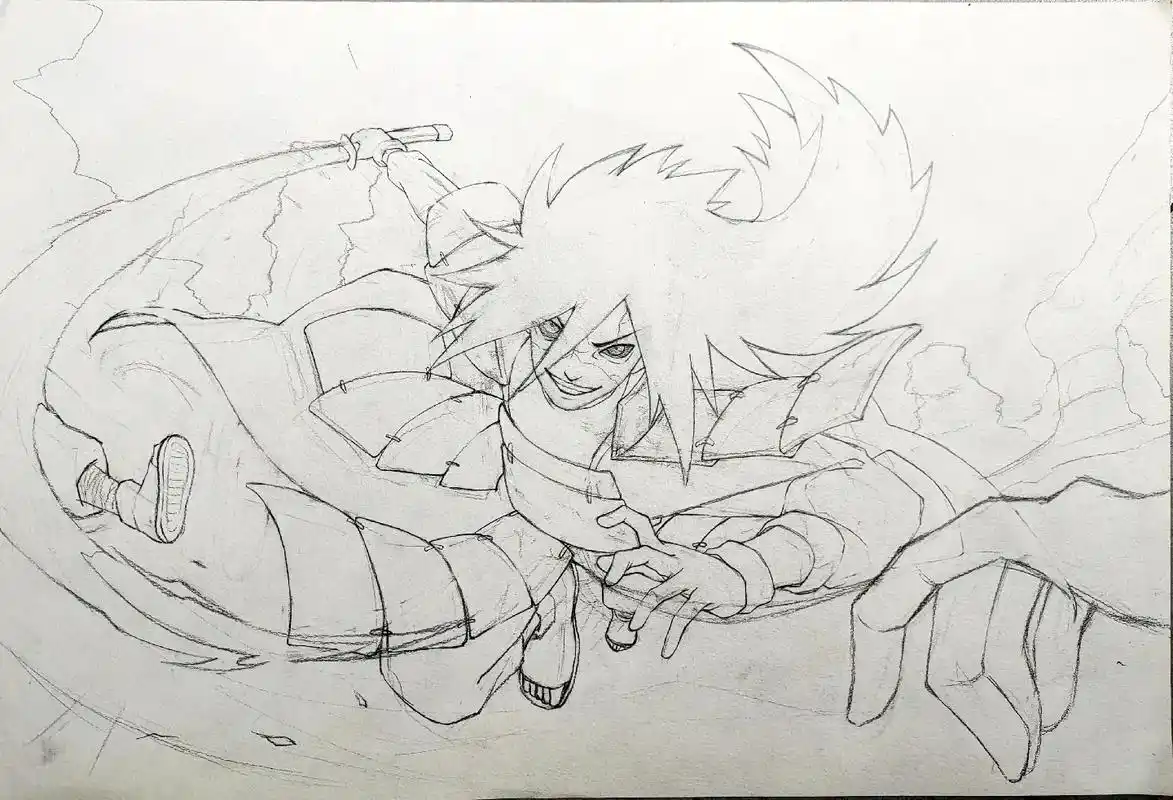 我斑爷的过程图#火影忍者 #画画 #宇智波斑 #斑爷 #宇智 - 抖音