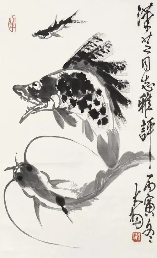 陈大羽画鱼,大写意!