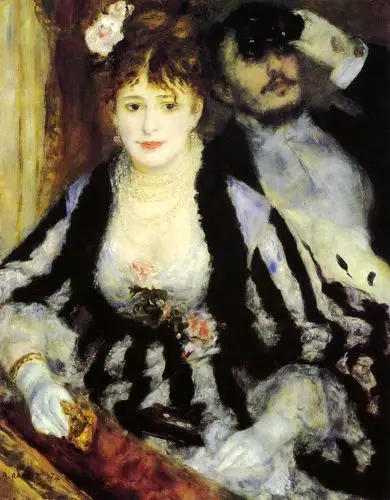 法国名画《包厢》,皮埃尔·奥古斯特·雷诺阿作品,世界名画