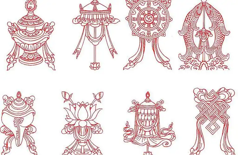 藏式八宝图图片