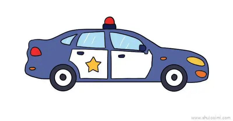 警车简笔画画法图解