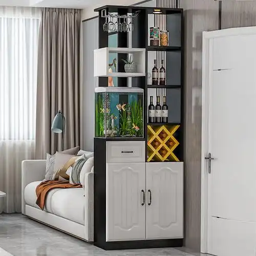 淘兰入户玄关隔断鞋柜鱼缸门厅间厅柜客厅餐厅屏风置物架客厅小酒柜浅