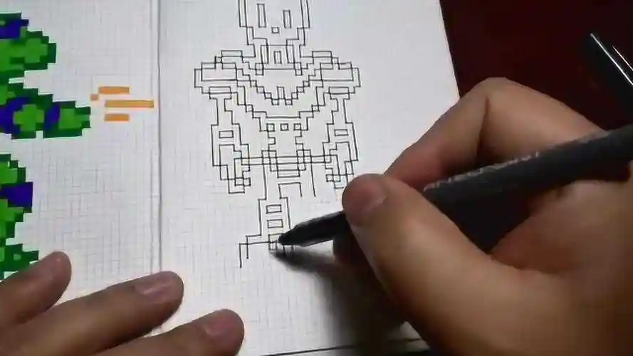 手绘像素画传说之下人物papyrus