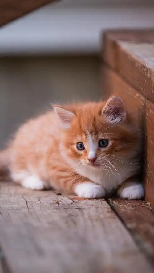 可爱的小猫,楼梯 iphone 壁纸