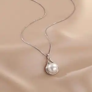 swarovski施华洛世奇天然淡水珍珠项链时尚款单颗吊坠锁骨女s925