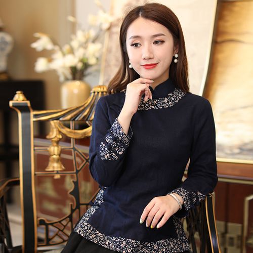 如意风女士唐装复古中国风女装改良旗袍上衣裙子套装棉麻中式茶服