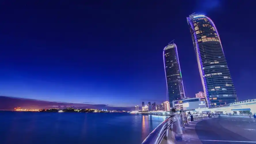 厦门双子塔唯美夜景图片