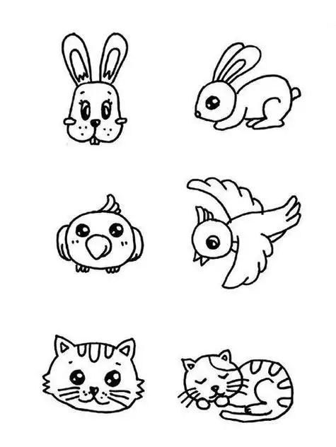 简笔画q萌卡通动物