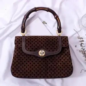 gucci 古驰老花丝绒竹节包 vintage中古古董复古时髦