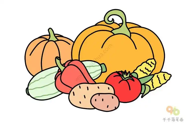 教你画蔬菜拼盘简笔画