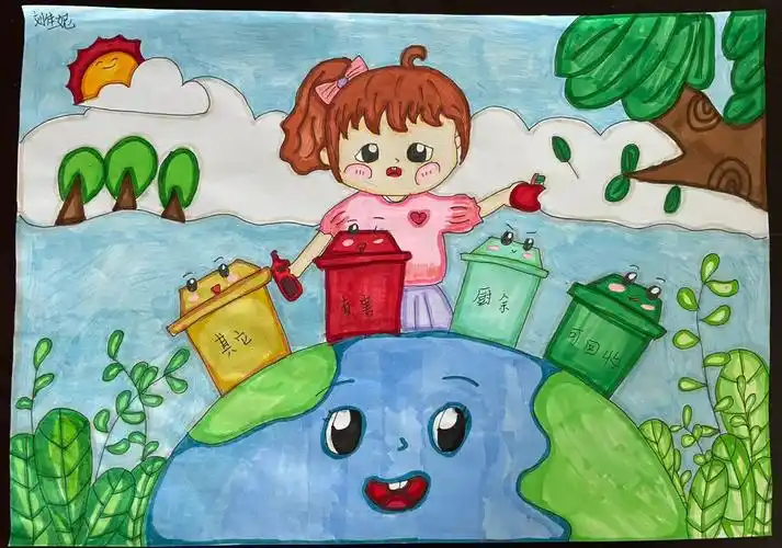 儿童主题画垃圾分类