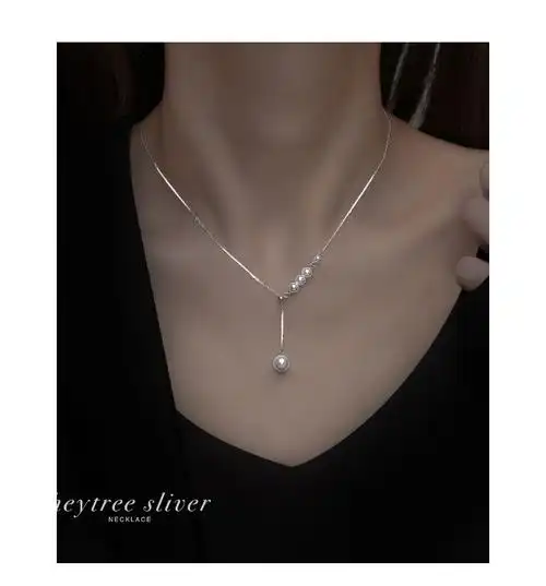 520礼物送女友周大福星银珍珠项链女夏2021年新款轻奢小众设计感百搭
