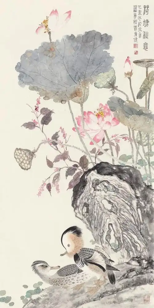 自己的潜心努力,使得贾广健不仅在工笔,没骨花鸟方面成就卓著,还在