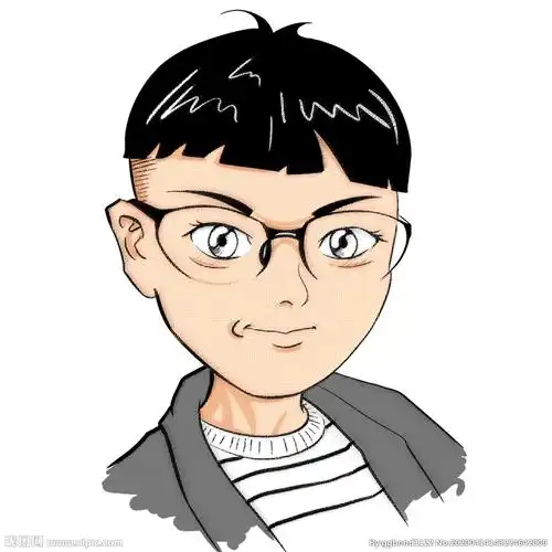 卡通戴眼镜西瓜头男生头像图片