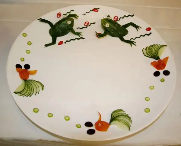 冷拼作品食雕青蛙