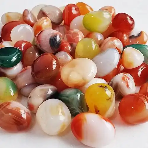 彩色鹅卵石_天然雨花石鹅卵石石头鱼缸造景花盆装饰园艺盆栽水培彩色