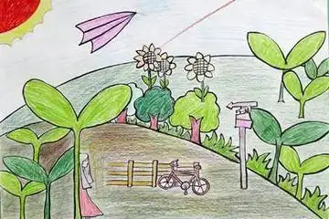 漂亮的风景简笔画图片公园游玩简笔画超极简单好学的儿童零基础简笔画