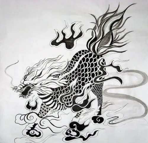 张起灵纹身手稿老九门中张起灵的麒麟纹身图案和手稿