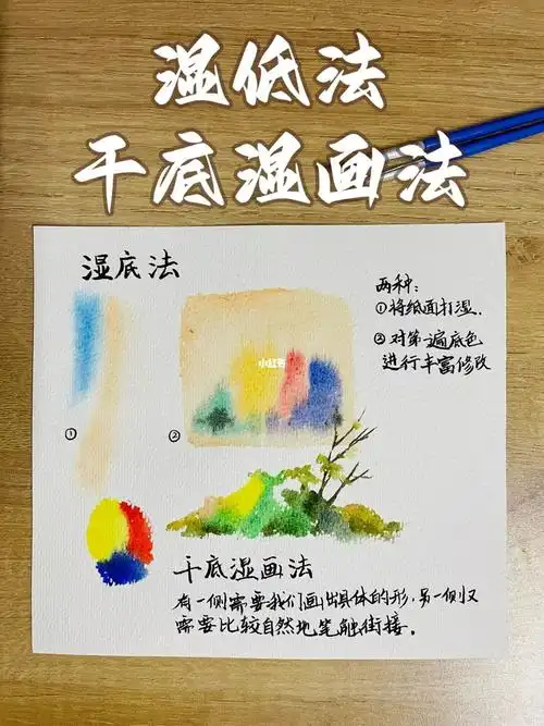 水彩基础技法-湿低法,干底湿画法