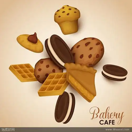 蛋糕饼干甜点矢量素材